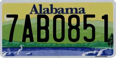 AL license plate 7AB0851