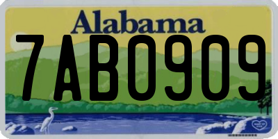 AL license plate 7AB0909