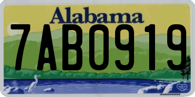 AL license plate 7AB0919