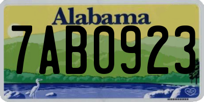 AL license plate 7AB0923