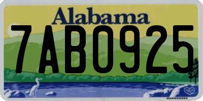 AL license plate 7AB0925