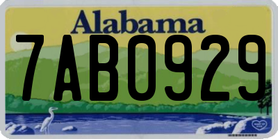 AL license plate 7AB0929