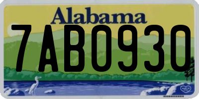 AL license plate 7AB0930