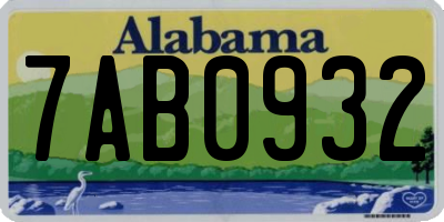 AL license plate 7AB0932