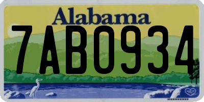 AL license plate 7AB0934