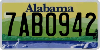 AL license plate 7AB0942