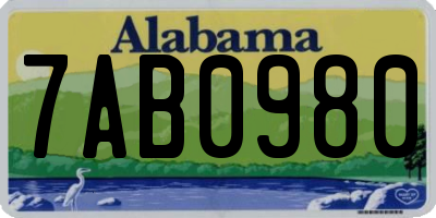 AL license plate 7AB0980
