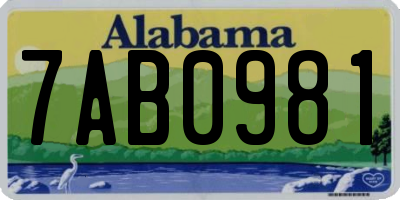 AL license plate 7AB0981