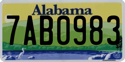 AL license plate 7AB0983