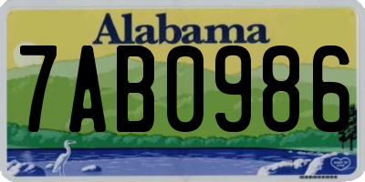 AL license plate 7AB0986
