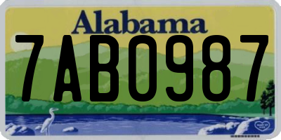 AL license plate 7AB0987