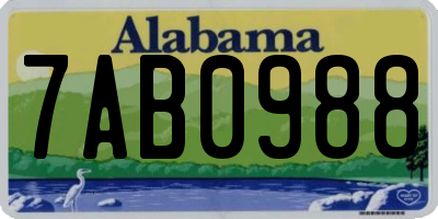 AL license plate 7AB0988