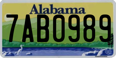 AL license plate 7AB0989