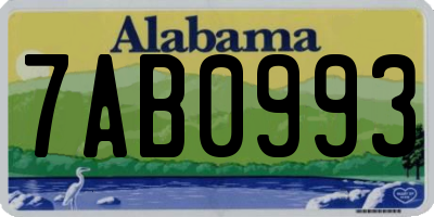 AL license plate 7AB0993