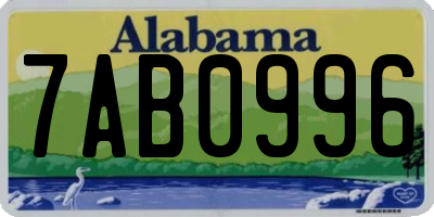 AL license plate 7AB0996
