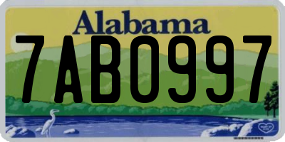 AL license plate 7AB0997