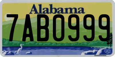 AL license plate 7AB0999