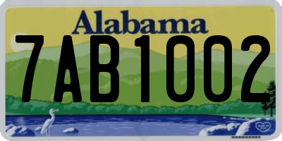 AL license plate 7AB1002