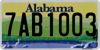 AL license plate 7AB1003