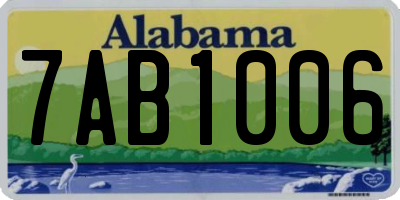 AL license plate 7AB1006