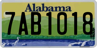 AL license plate 7AB1018