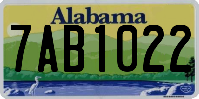 AL license plate 7AB1022