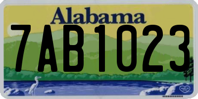 AL license plate 7AB1023