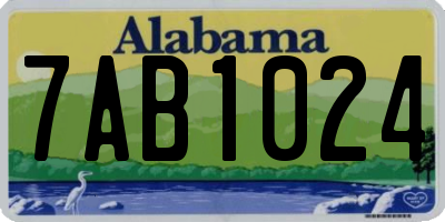 AL license plate 7AB1024