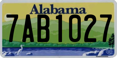 AL license plate 7AB1027