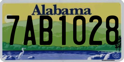 AL license plate 7AB1028