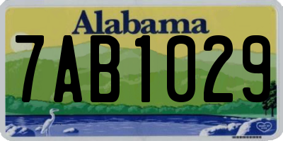 AL license plate 7AB1029