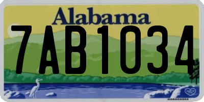 AL license plate 7AB1034