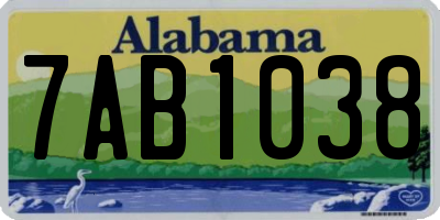 AL license plate 7AB1038
