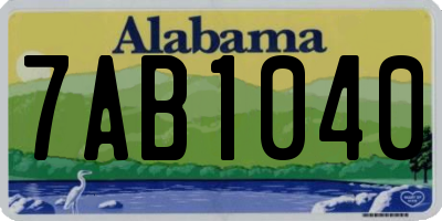 AL license plate 7AB1040