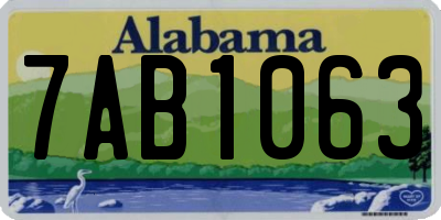 AL license plate 7AB1063