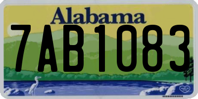 AL license plate 7AB1083
