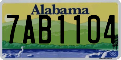 AL license plate 7AB1104