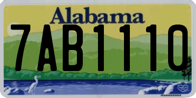 AL license plate 7AB1110