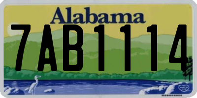 AL license plate 7AB1114