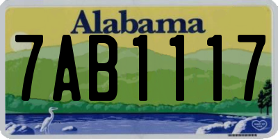 AL license plate 7AB1117
