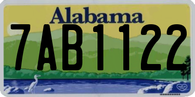 AL license plate 7AB1122