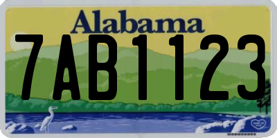 AL license plate 7AB1123