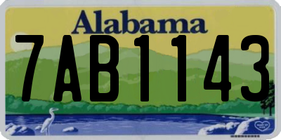AL license plate 7AB1143