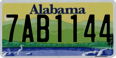 AL license plate 7AB1144