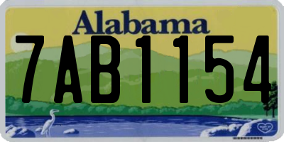 AL license plate 7AB1154