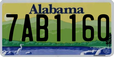 AL license plate 7AB1160