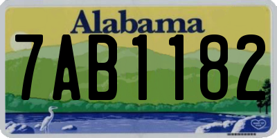 AL license plate 7AB1182