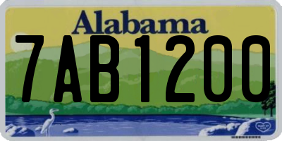 AL license plate 7AB1200