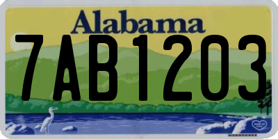 AL license plate 7AB1203