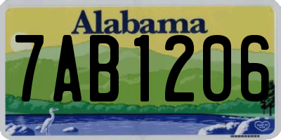 AL license plate 7AB1206
